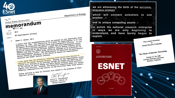 Letter and text from report showing birth of ESnet