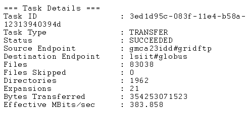 Globus Transfer from UMich to ANL