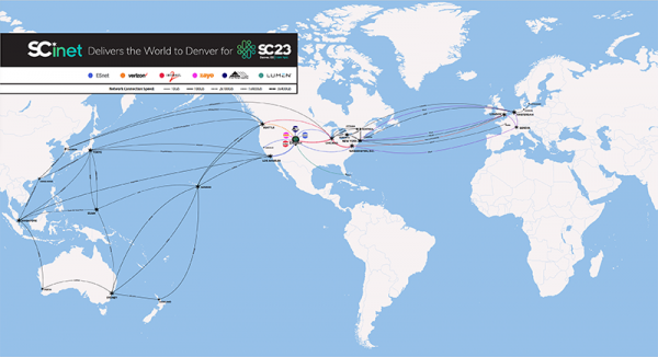 Detailed network map linking US to Europe